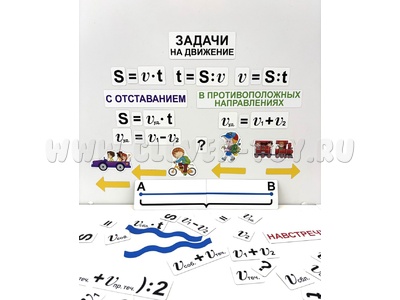 Набор магнитных карточек "Задачи на движение"