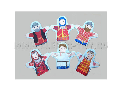 Набор рукавичек "Семья удмуртская" 6 штук