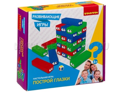 Развивающая игра "Построй глазки" (30 блоков, кубик)