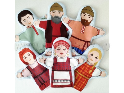 Набор рукавичек "Семья коми" 6 штук