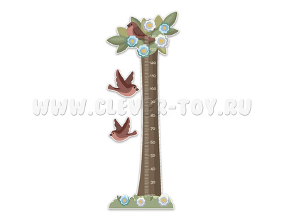 Ростомер Скандик Дерево с розовыми птицами (настенная декорация МДФ)