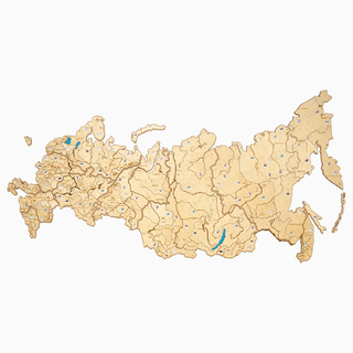 Карта России для детского сада с подсветкой городов (250х580 см)