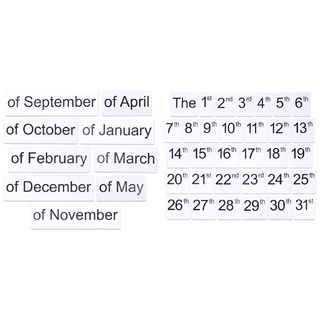 Набор магнитных карточек "Числительные" (цифры, EN) и "Месяцы" (фон белый, EN)